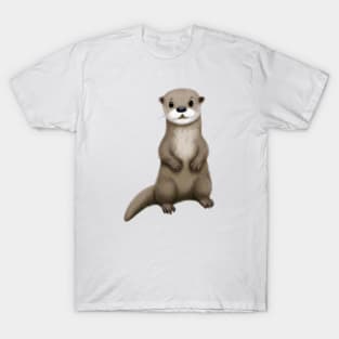 Cute Otter Drawing T-Shirt